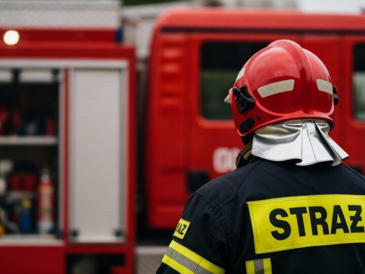 Trening strażaków OSP Radlin 2 w ekstremalnych warunkach widoczności