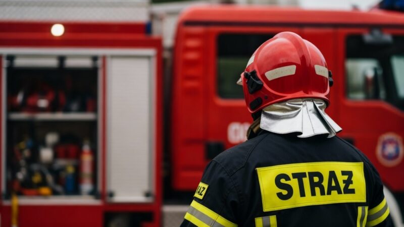 Trening strażaków OSP Radlin 2 w ekstremalnych warunkach widoczności