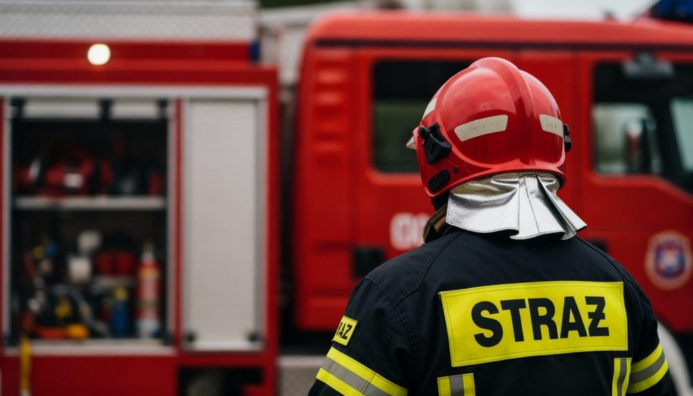 Trening strażaków OSP Radlin 2 w ekstremalnych warunkach widoczności