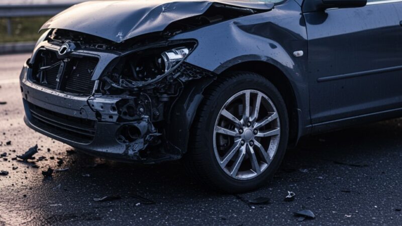 Osobówka zderzyła się z pociągiem na przejeździe kolejowym w Wodzisławiu