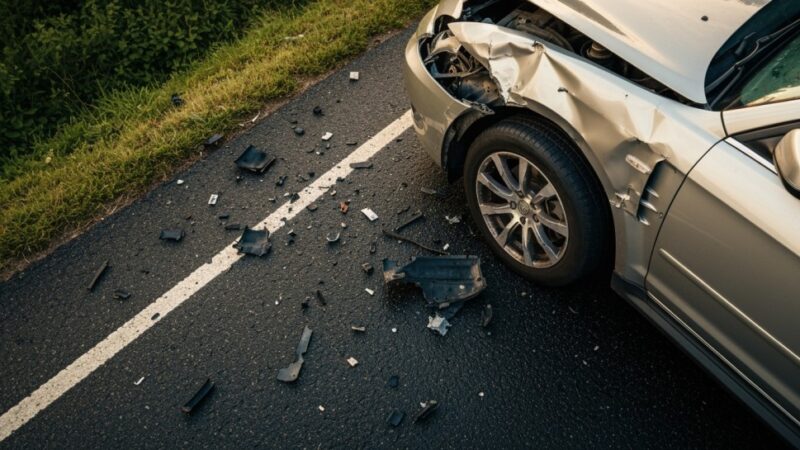 Groźna kolizja na ul. Andersa: motorower zderzył się z Mercedesem, dwie osoby ranne