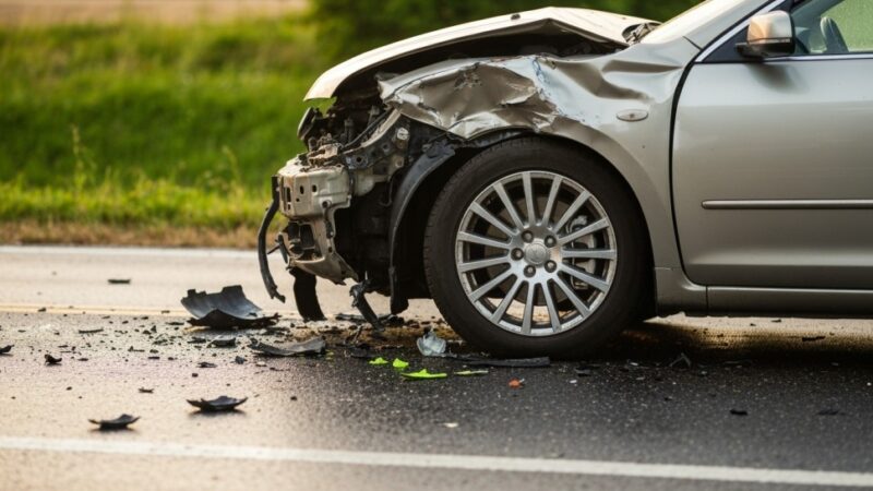 Kierująca Oplem w Radlinie uderzyła w belę siana i słup energetyczny podczas wyprzedzania ciągnika