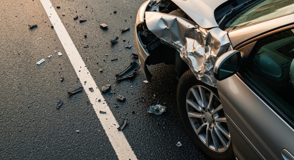 Tragedia na drodze: kierowca zginął w pożarze samochodu
